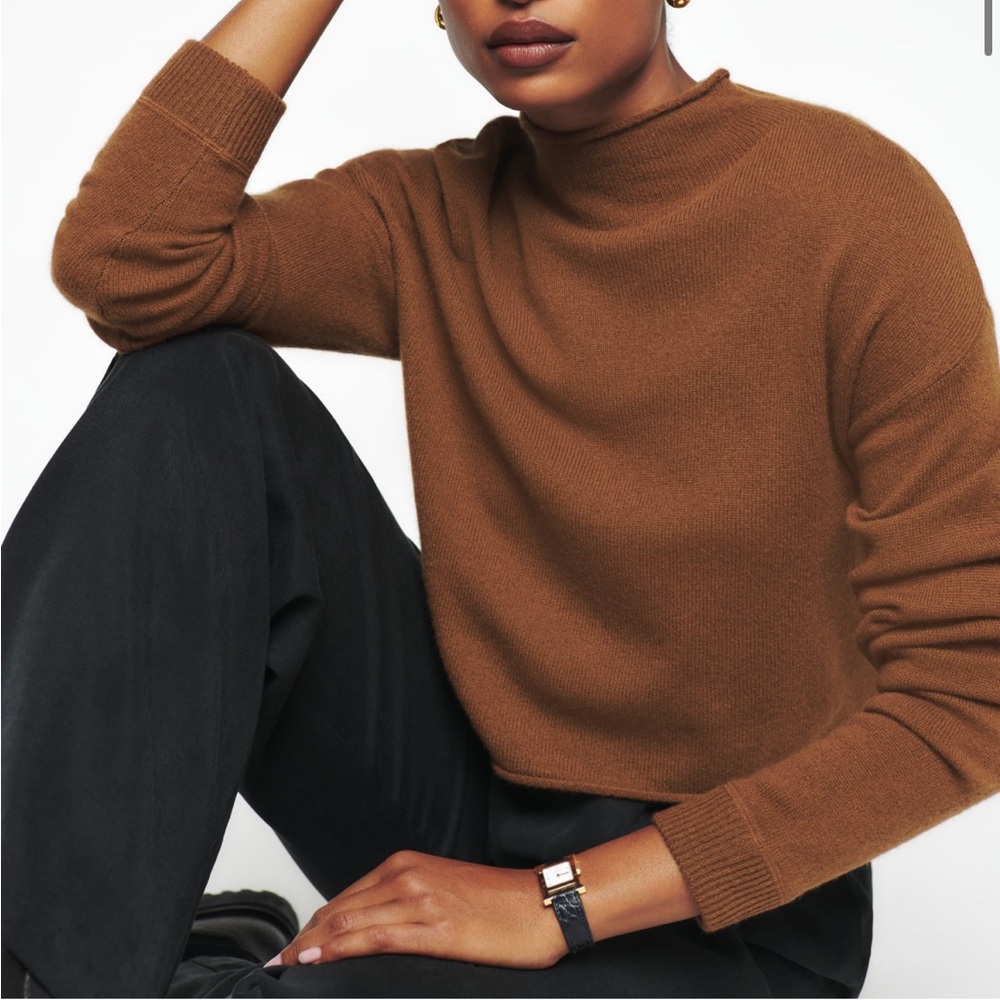 Reformation cropped cashmere turtleneck
